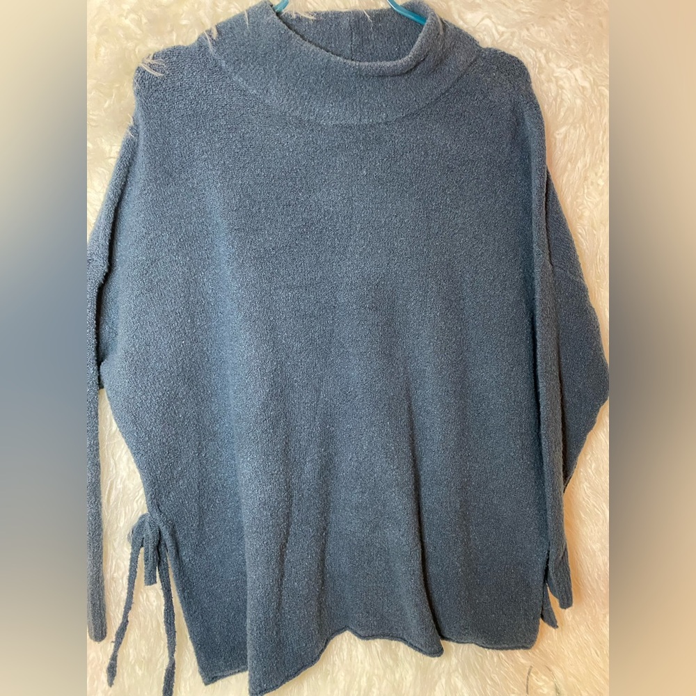 JJill Cowl Neck Long Sleeve Pullover with Tie Side Slits